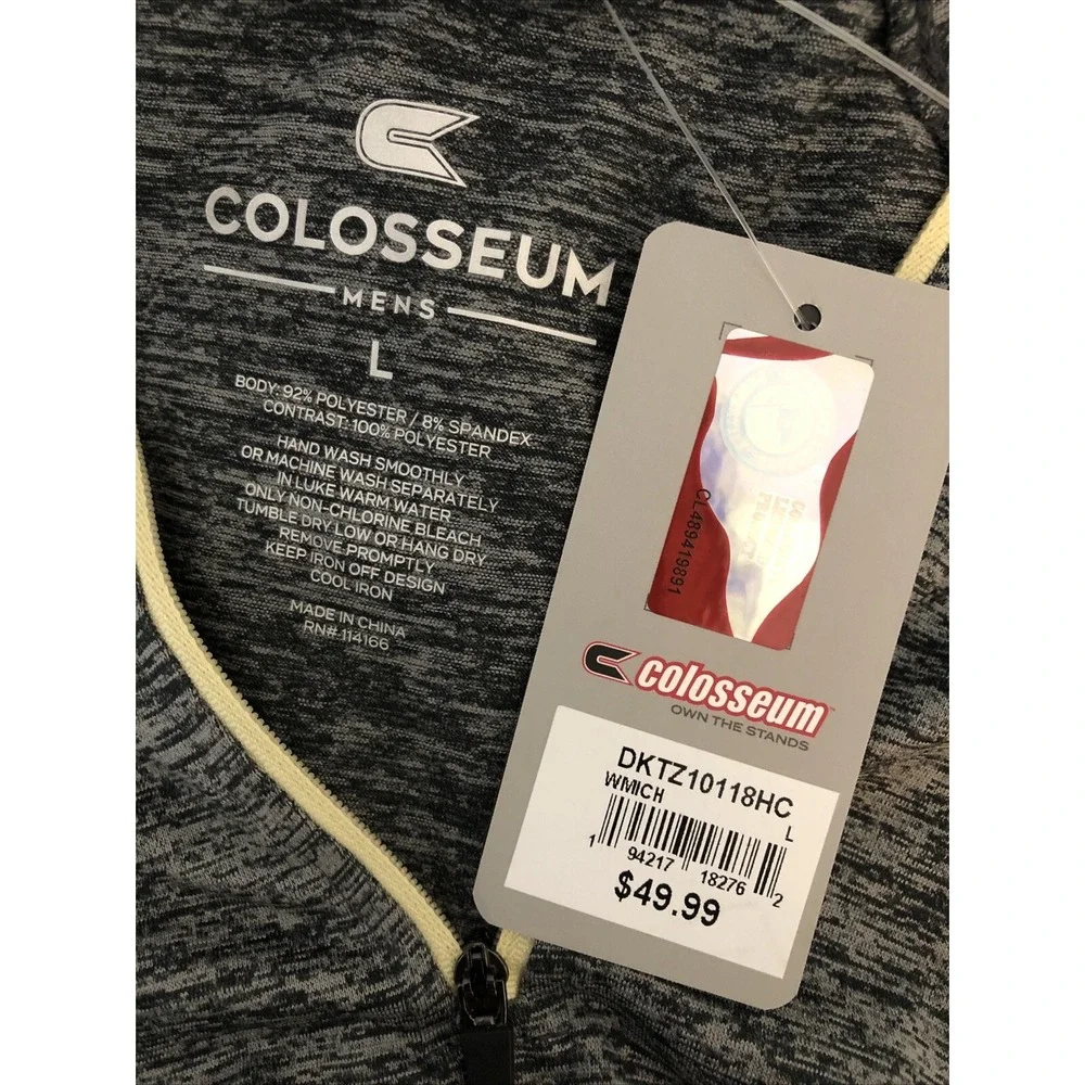 Colosseum Pullover Men's Large‎ Gray Western Michigan Broncos Lightweight NWT